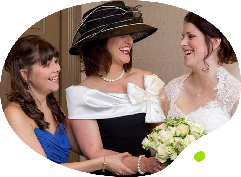 Emma Beal as a bridesmaid