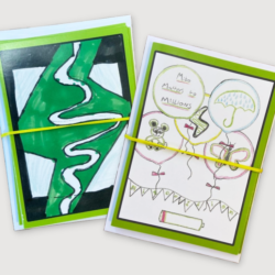 Notelet Cards packs - both designs from Paige & Eddie's Mito Mission
