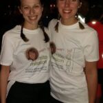 Rachel and Laura running in the first ever fundraiser for Emma's Mito Mission!