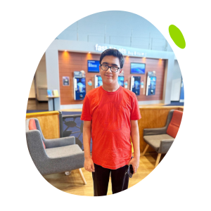 Aiman in red t shirt
